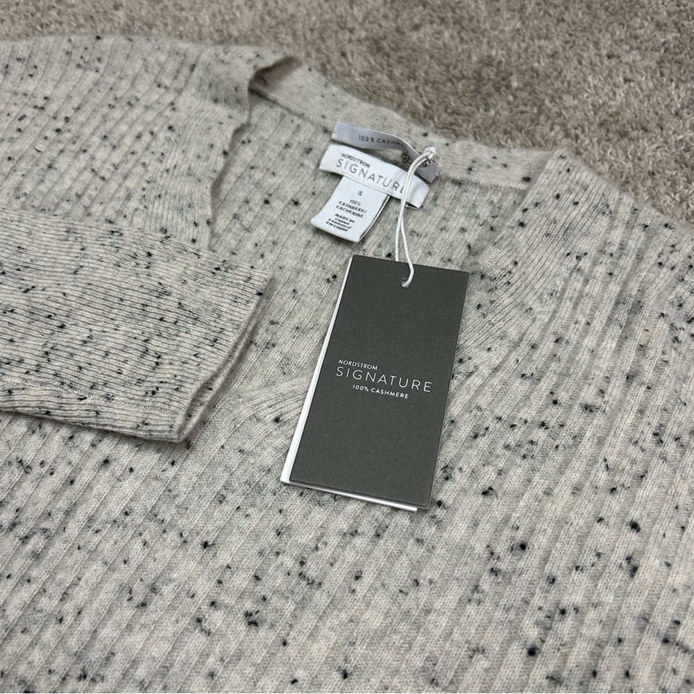 Nordstrom Signature Cashmere Sweater Women’s Small Gray New with Tags NWT‎